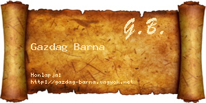 Gazdag Barna névjegykártya