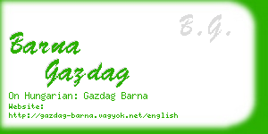 barna gazdag business card